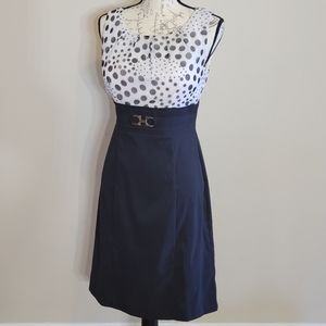 ALYX Black/White Sleeveless Polka Dot Sheath Dress